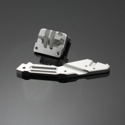 Chassis Streben Hinten - Aluminium Silber - Billet Machined Rear Anti-Bending - HPI Bullet