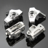Lenkhebel-/ Lenkhebelträger Set Aluminium Silber - Billet Machined Steering Knuckle & Castor Block
